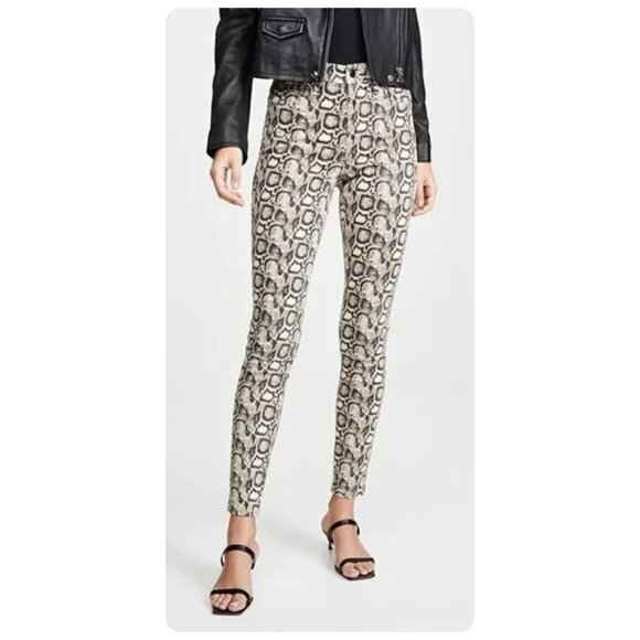 Good American Good Legs Snake Print High Rise Skinny Jeans sz 0 / 25 - Picture 2 of 7